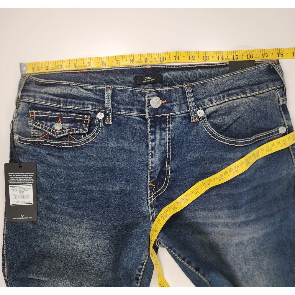 True Religion Geno Men's Jeans Size 34X32 Y2K Streetwear Big Flap NWT
